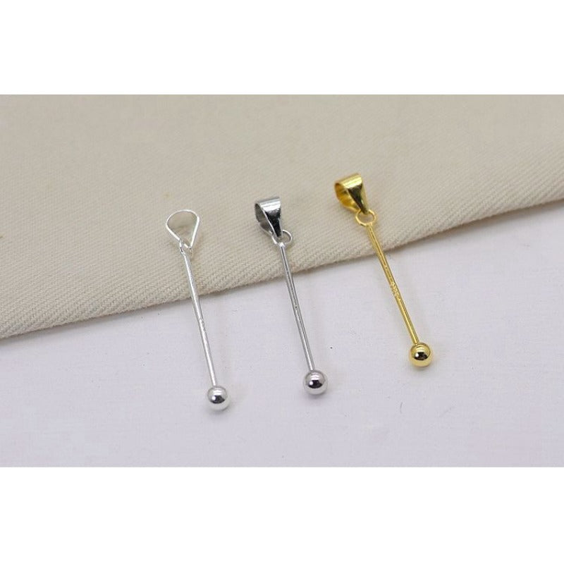 Wholesale S925 Silver Screw Round Bead Necklace Pendant Clasp DIY Accessories